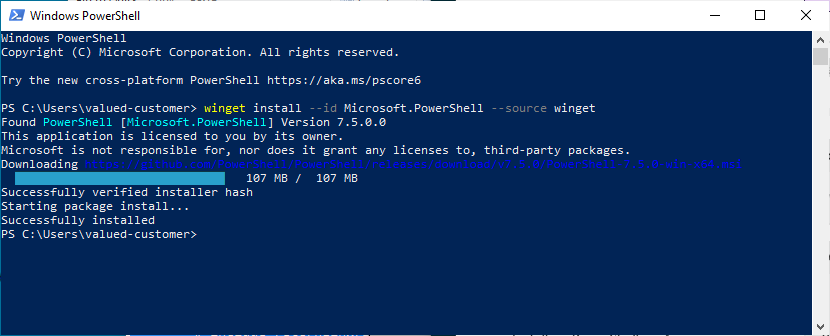 install-powershell-with-winget